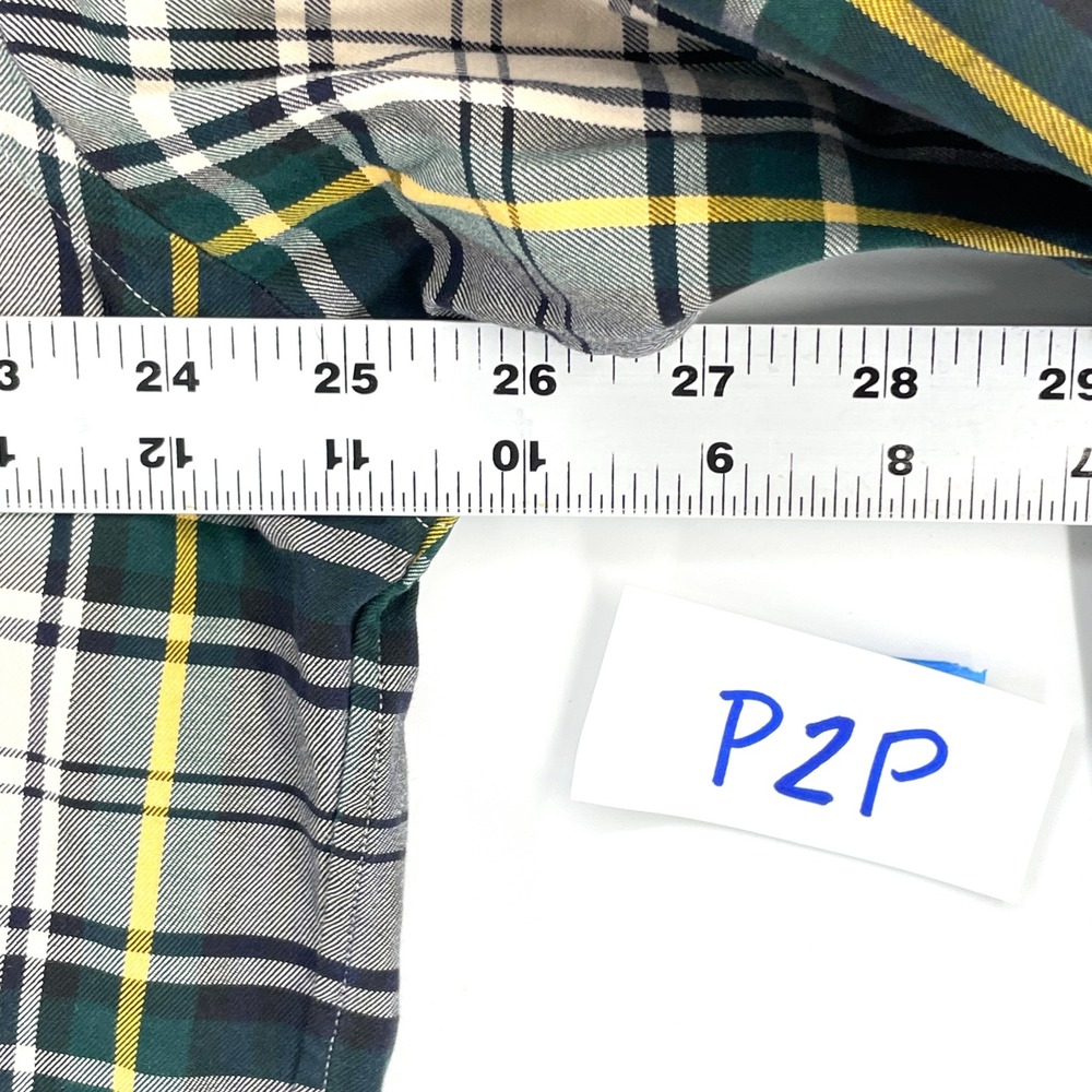 Ralph Lauren Blake Tartan Plaid Button Shirt Mens Large Green Yellow - Picture 7 of 9